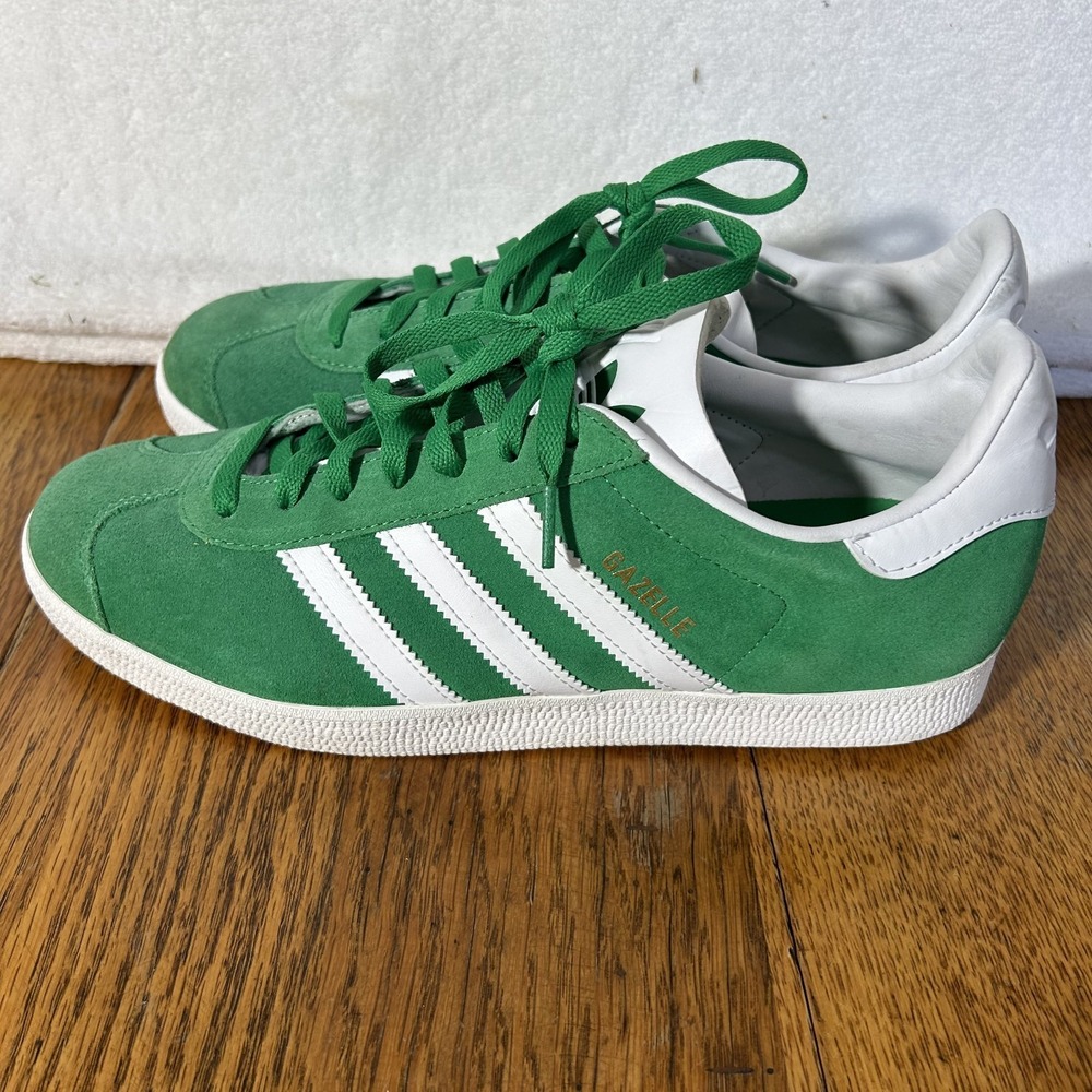 Adidas Mens Size 10 Gazelle Green White Suede Leather IG2092 Shoes